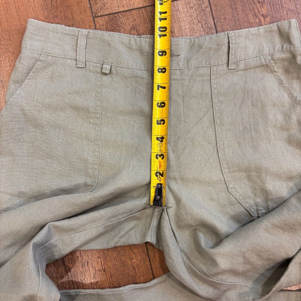 Happily Grey Womens Medium Taupe Linen Blend Utility Pants Comfort Waist Trouser - Picture 6 of 10